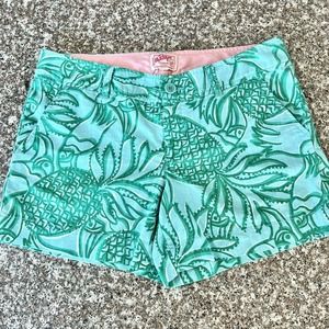 LILLY PULITZER Originals Size 10 Toucan Tango Shorts Blue Green Pineapple